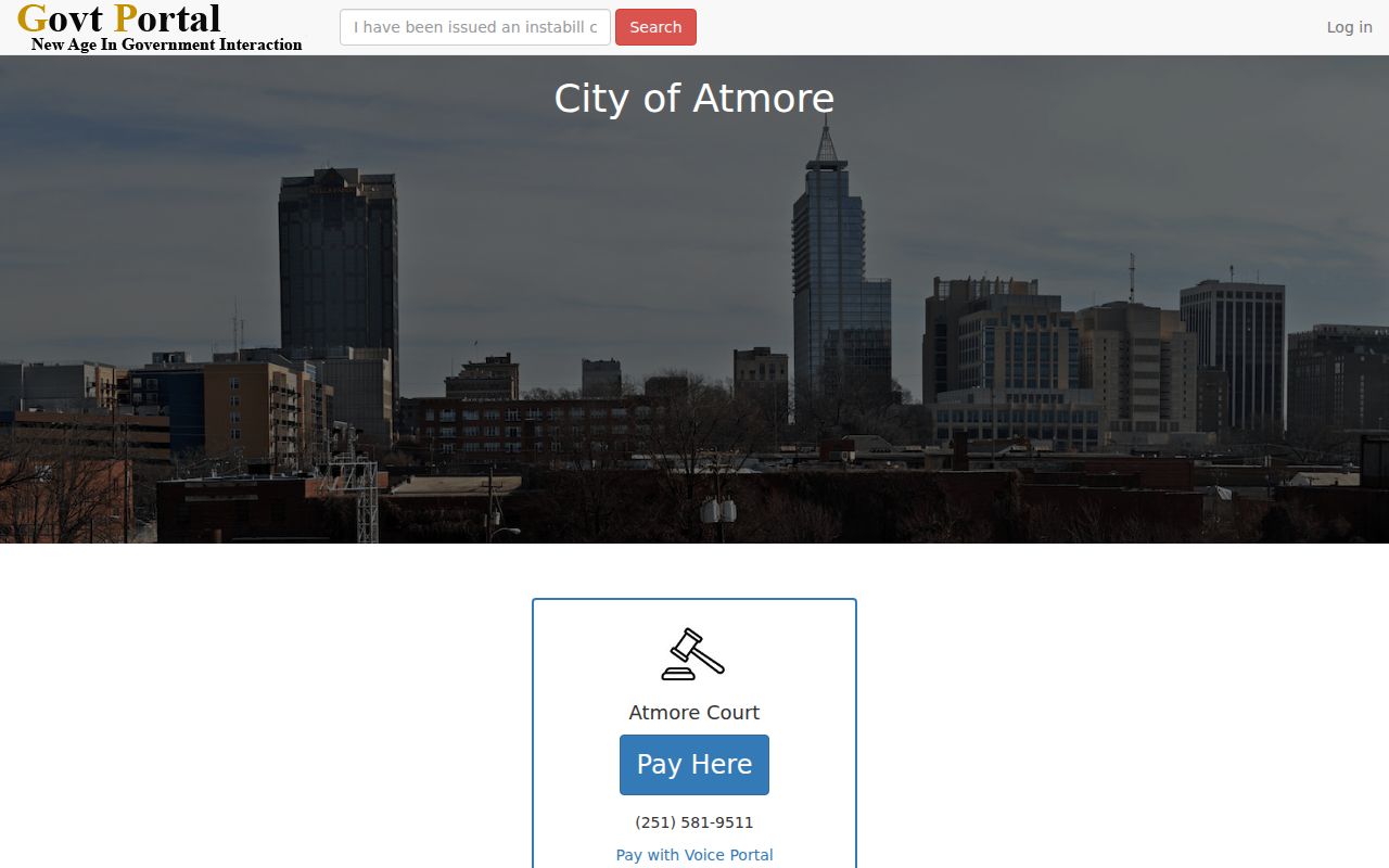 Atmore criminal court payment portal for payable municipal matters