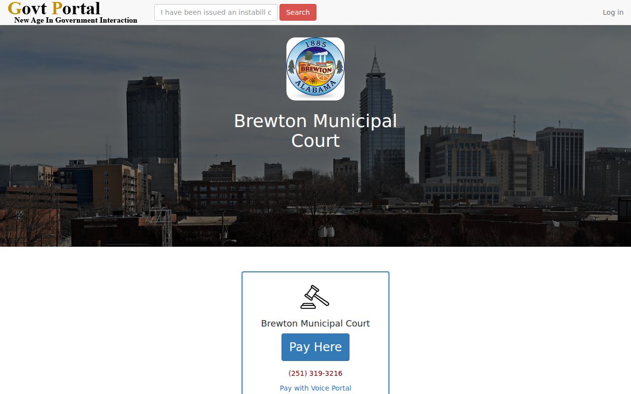 Brewton criminal court payment portal for municipal matters