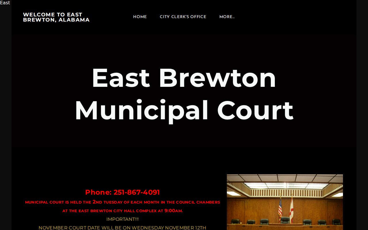 East Brewton criminal case information on the municipal court page