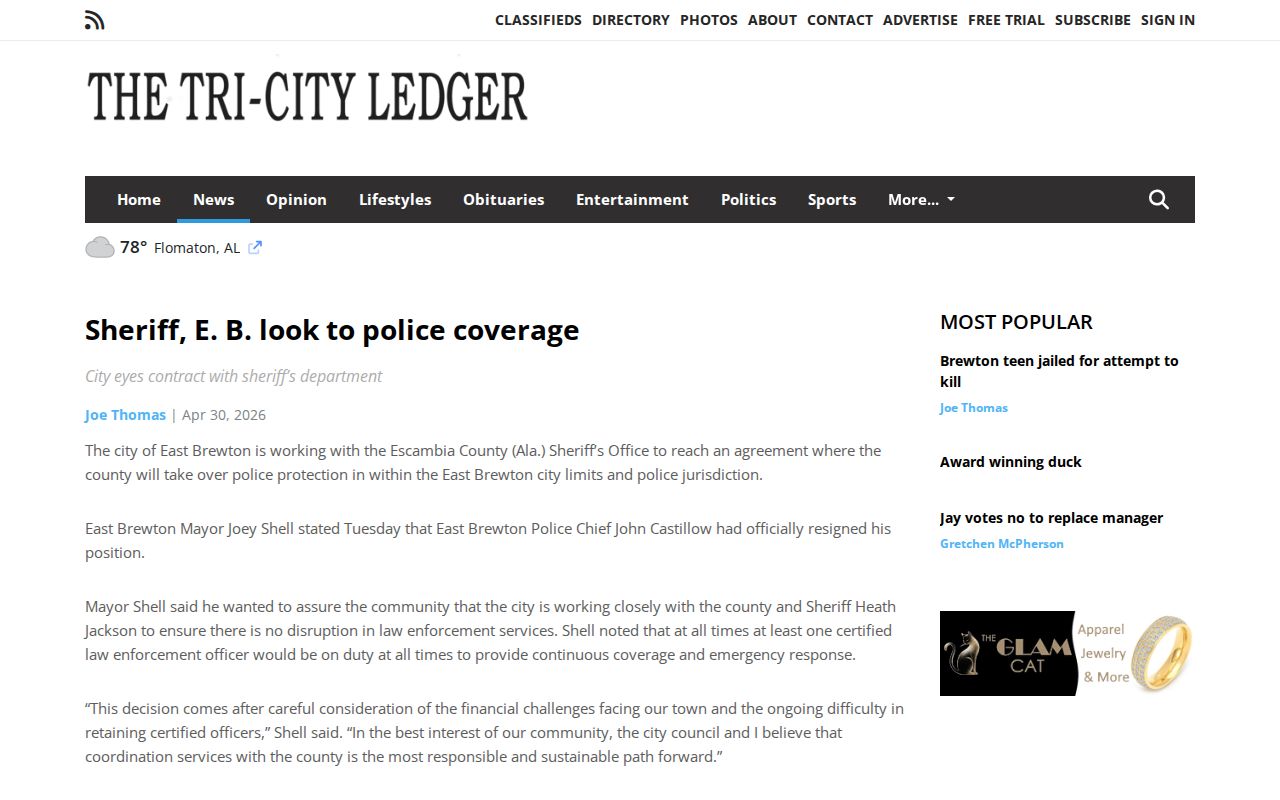 East Brewton criminal records context from the police coverage report