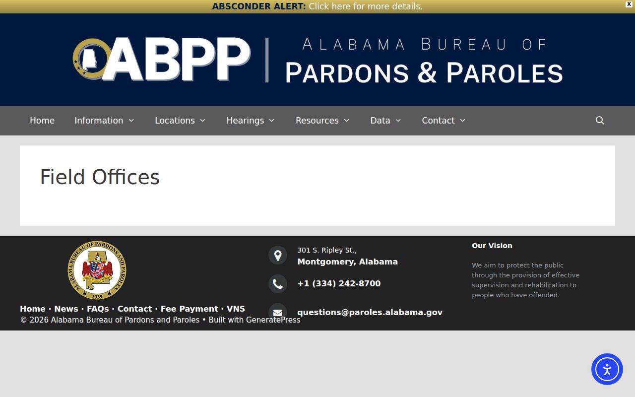 Escambia County criminal history probation and parole field office directory