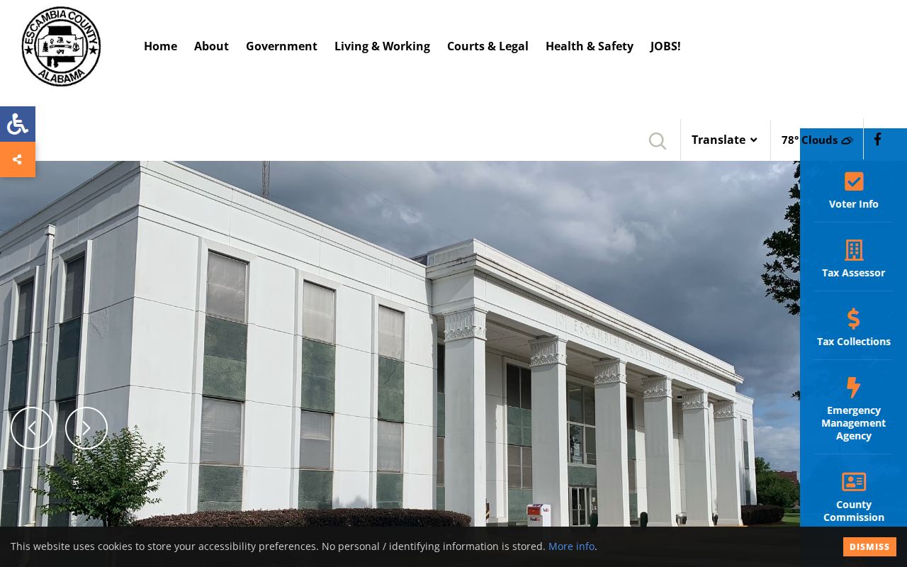 Escambia County criminal record access through county government offices