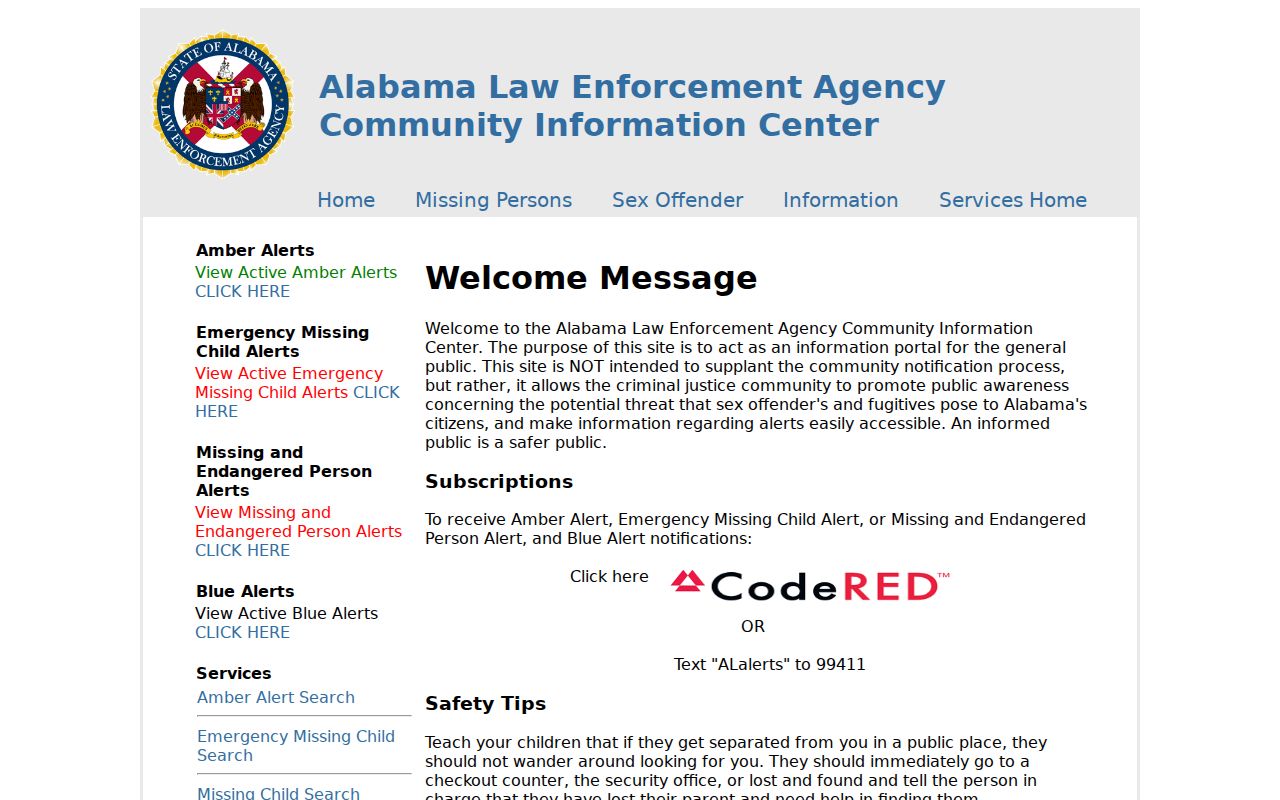 Escambia County sex offender lookup ALEA community gateway